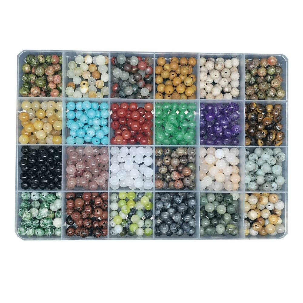 9930 720pcs 6mm Natural Round Stone Beads Gemstone Beading Hole Size 1mm
